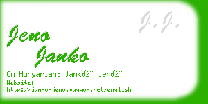 jeno janko business card